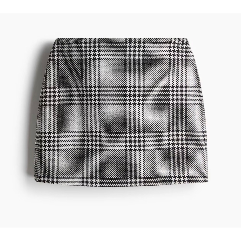 H&M Skirt Suit Set Women 8 & M Black White Glen Plaid Cropped Clueless Cher - Picture 3 of 9